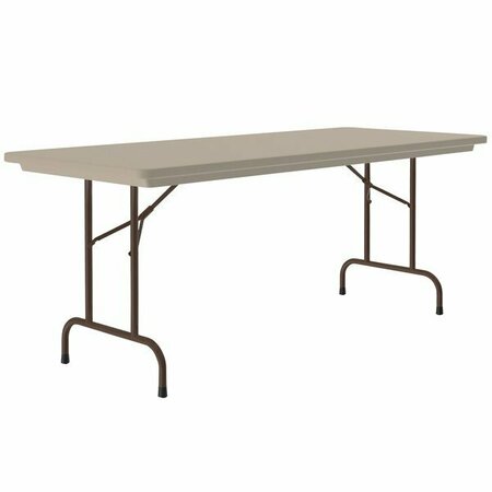 CORRELL Heavy-Duty Folding Table 30'' x 60'' Blow-Molded Plastic Mocha Granite 384R3060MC